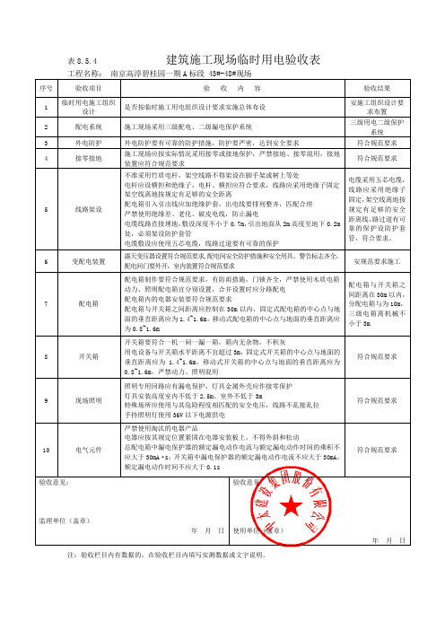 临时用电漏电保护器检测记录表