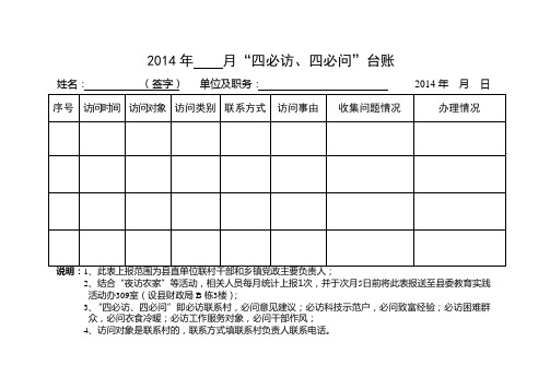 四必访四必问台账