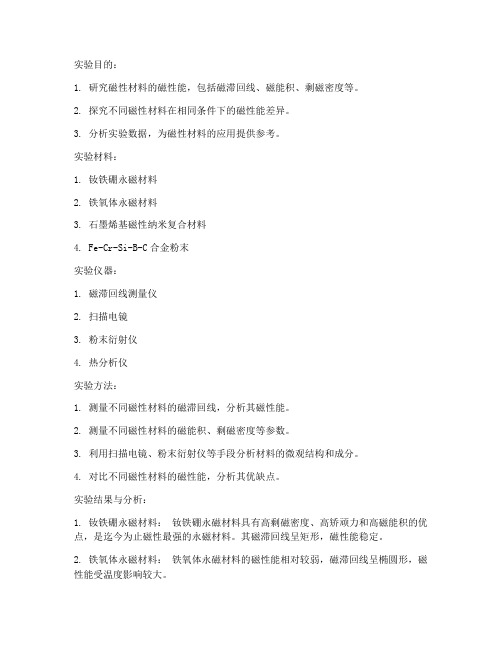 材料磁性性能实验报告