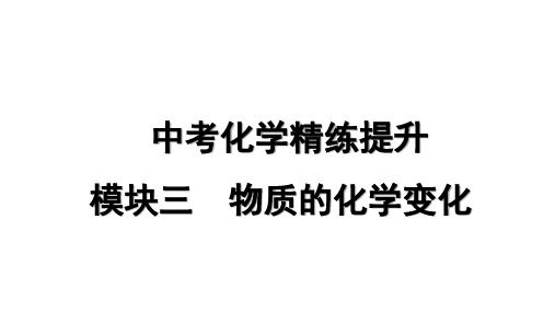 中考化学精练提升模块三  物质的化学变化  课件