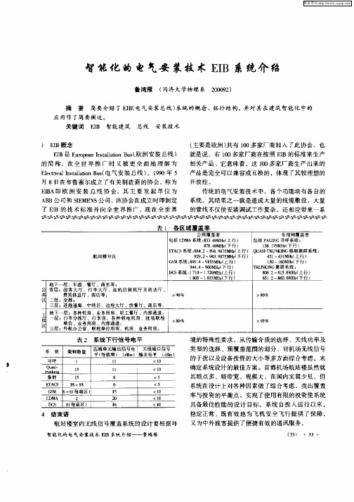 智能化的电气安装技术EIB系统介绍