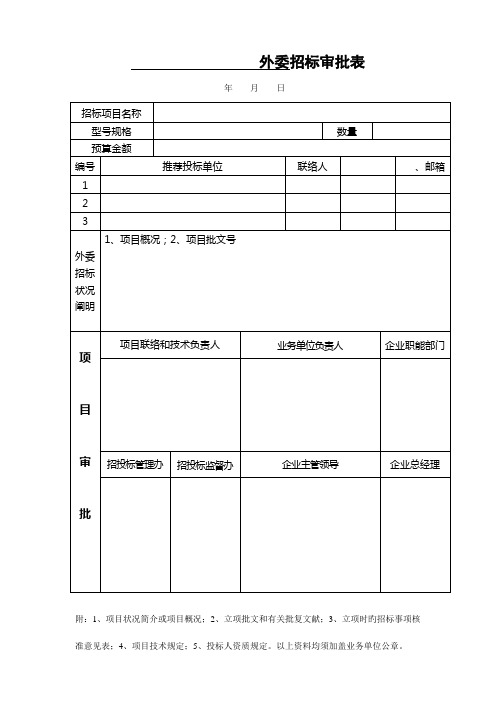 招投标常用表格(全)(DOC)