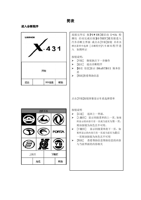 X431联创防盗系统操作简表