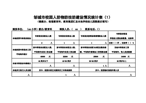 校园人防技防统计表2019.3