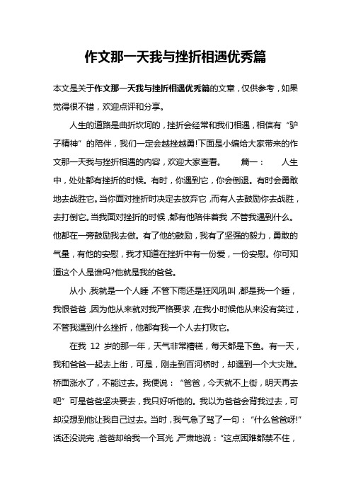 作文那一天我与挫折相遇优秀篇