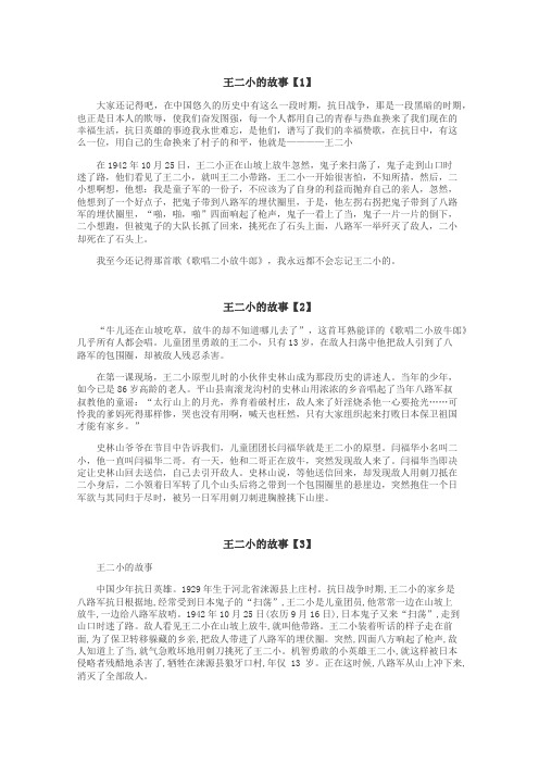 王二小的故事作文
