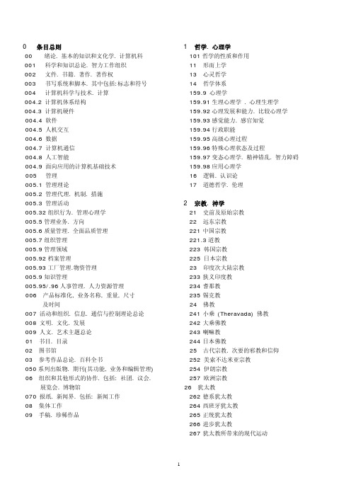 UDC分类号中文版