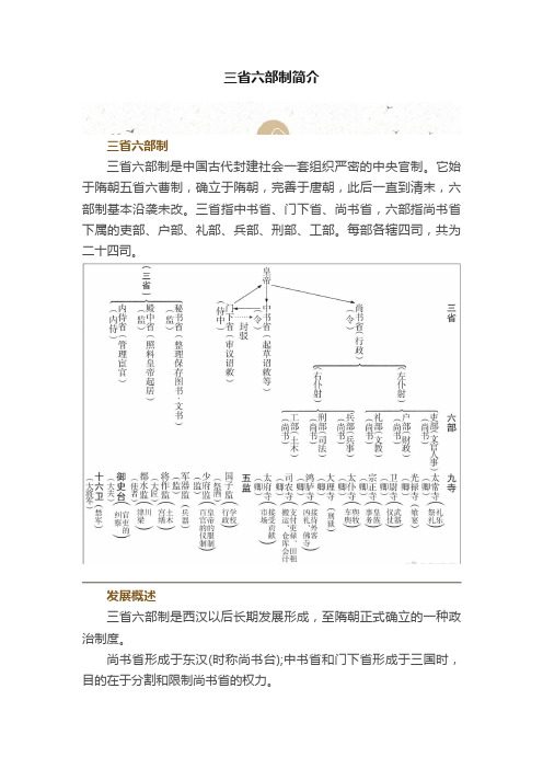 三省六部制简介