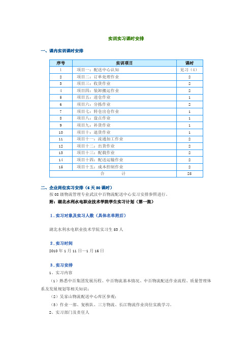 配送管理项目实训指导书