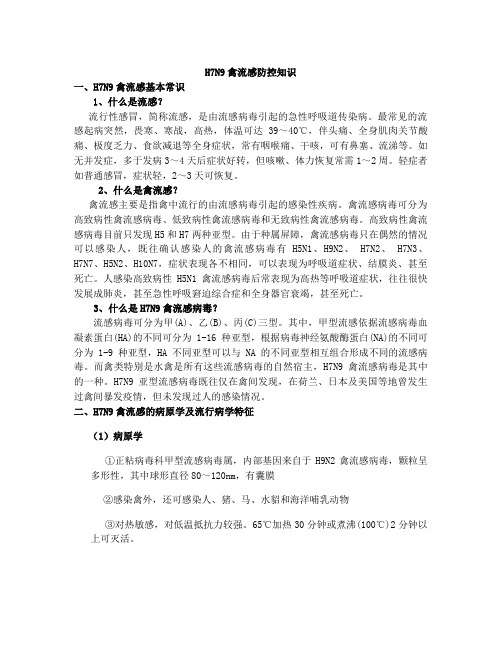 H7N9禽流感防控知识