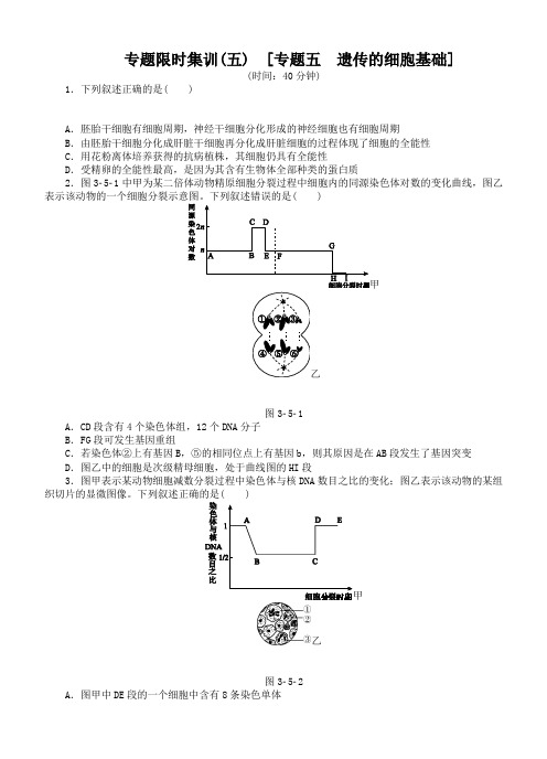 高考生物二轮复习试题【专题5】遗传的细胞基础(含答案)