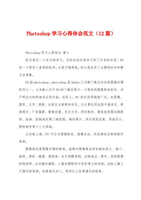 Photoshop学习心得体会范文(12篇)