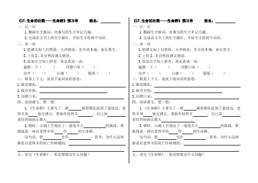 17《生命桥》 预习单