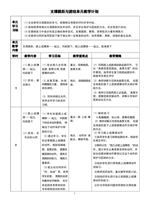 小学五年级体育公开课优秀教案