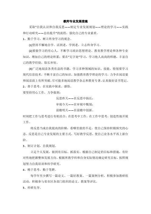 教师专业发展措施