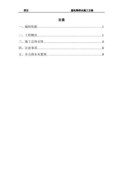 基坑井点降水施工方案