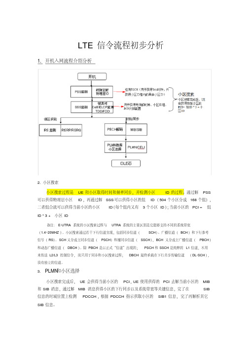 LTE信令流程初步分析