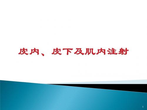 皮内皮下及肌内注射 PPT课件