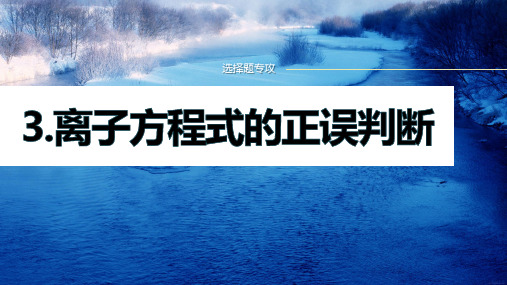 专题一化学用语与基本概念选择题专攻3.离子方程式的正误判断-高考化学二轮复习