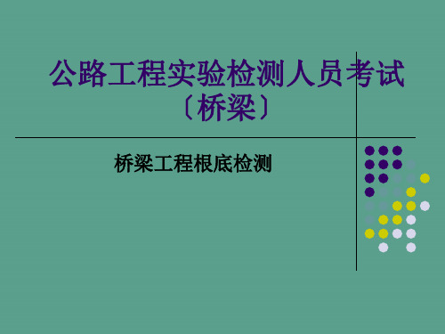 公路工程试验检测人员-桥梁工程基础检测ppt课件