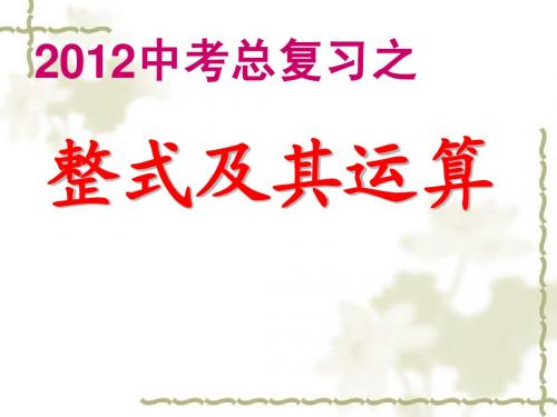 2012年长沙市中考数学总复习专题一 数与式之 整式及其运算