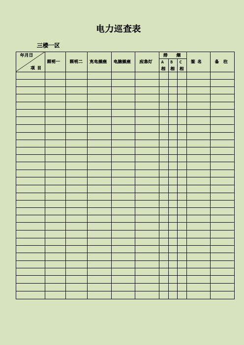 电力巡查表模版