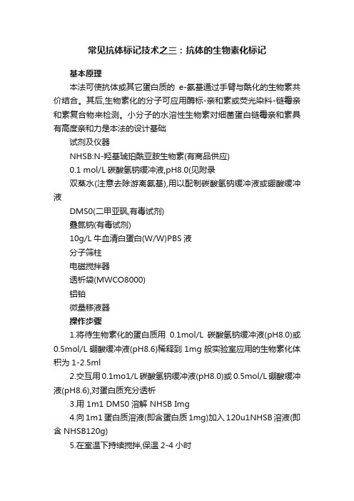 常见抗体标记技术之三：抗体的生物素化标记