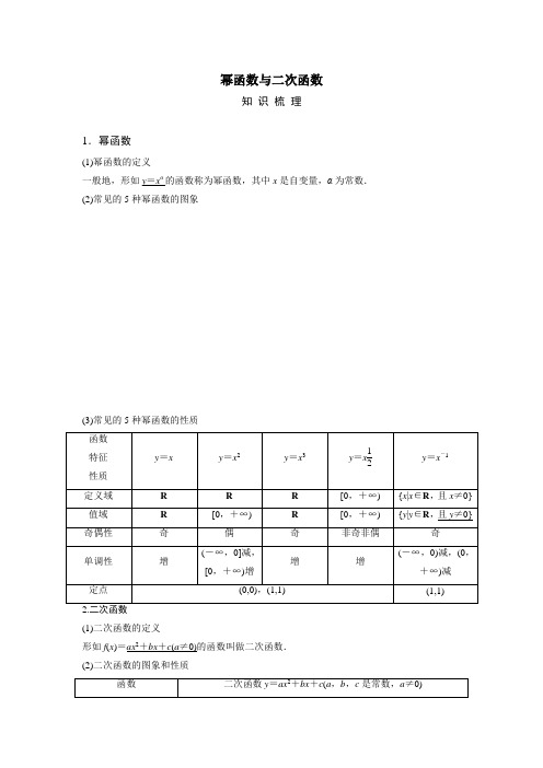 幂函数与二次函数