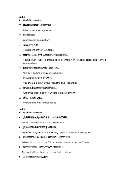 新编大学英语三Useful Expressions_Unit 4-6