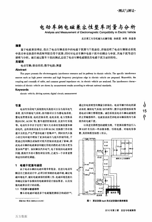 电动车辆电磁兼容性整车测量与分析