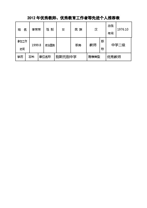 李芳芳报送先进材料表格