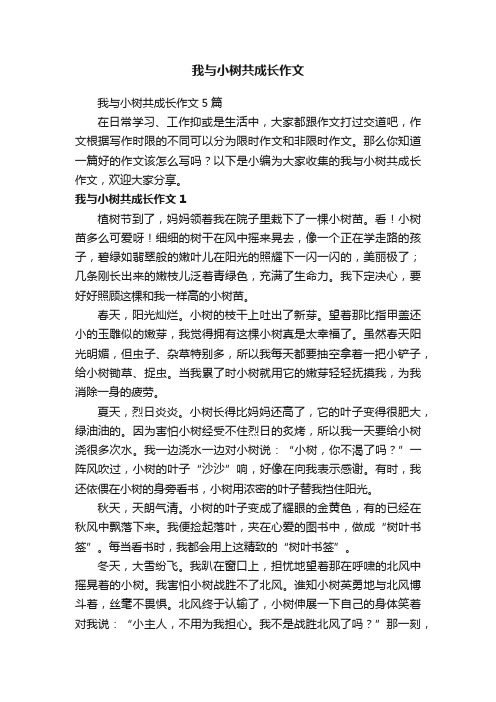 我与小树共成长作文