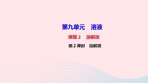化学九年级下册第九单元溶液课题2溶解度第2课时溶解度课件 新人教版