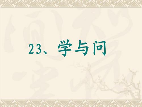 苏教版六上23《学与问》课件