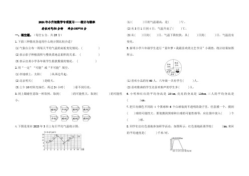 2024年小升初数学专项复习——统计与概率(含答案)