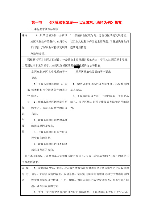 内蒙古赤峰二中高中地理 第四章第一节区域农业发展以我国东北地区为例教案5 新人教版必修3