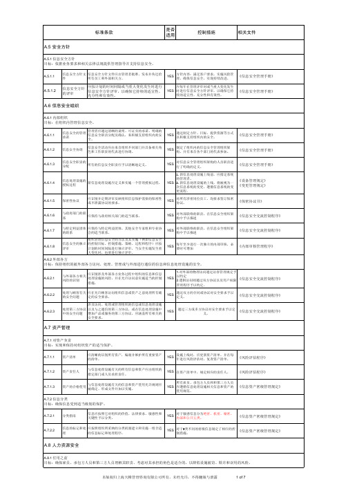 信息安全适用性声明(soa)v1.0