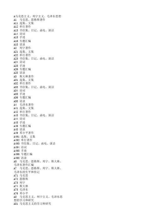 中图分类法(简表 详表)