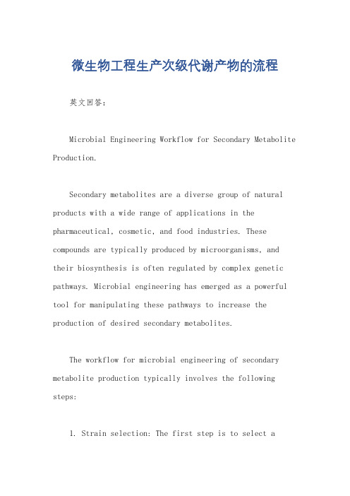 微生物工程生产次级代谢产物的流程