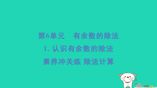 2024二年级数学下册6有余数的除法素养冲关练除法计算习题课件新人教版