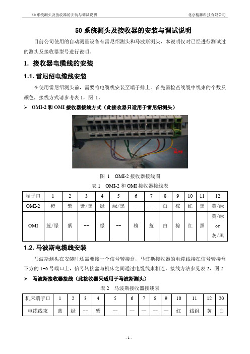 系统测头及接收器的安装与调试