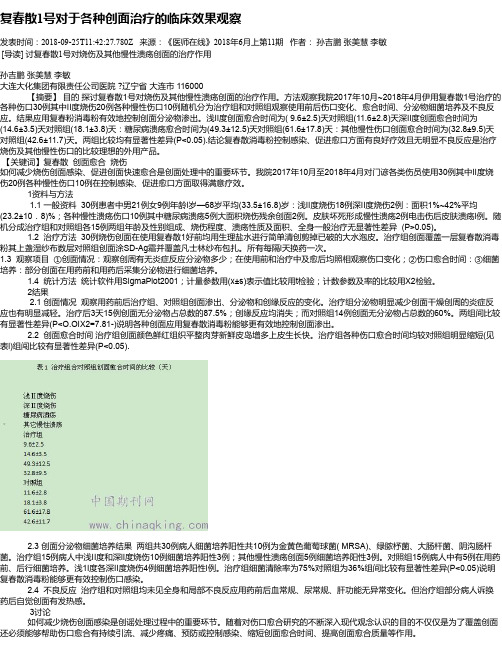 复春散1号对于各种创面治疗的临床效果观察