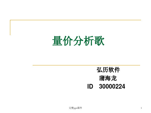 技术分析系列教程9量价分析歌蒲博函