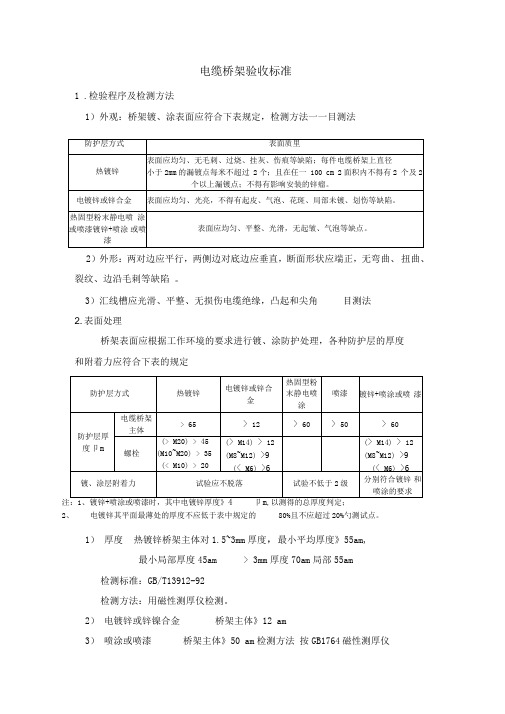 电缆桥架验收标准完整