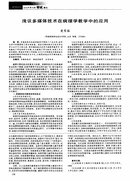 浅议多媒体技术在病理学教学中的应用