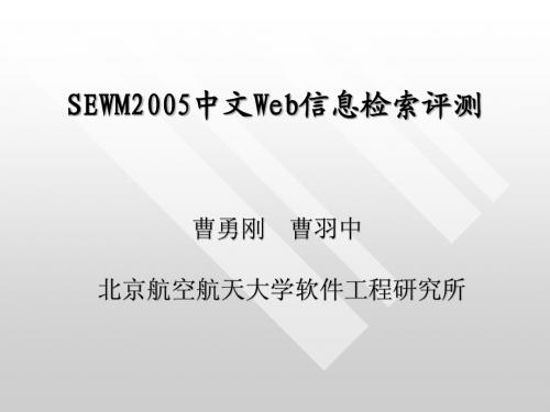 SEWM2005中文Web信息检索评测