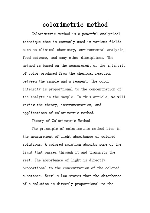 colorimetric method