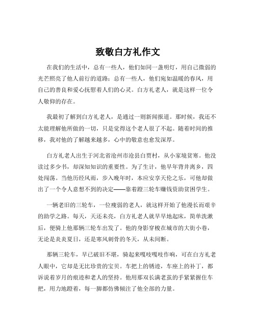 致敬白方礼作文