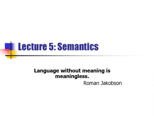 Lecture 5 Semantics