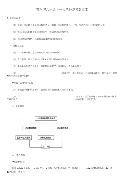 苏科版八年级上一次函数复习教学案